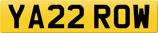 YA22 ROW private number plate